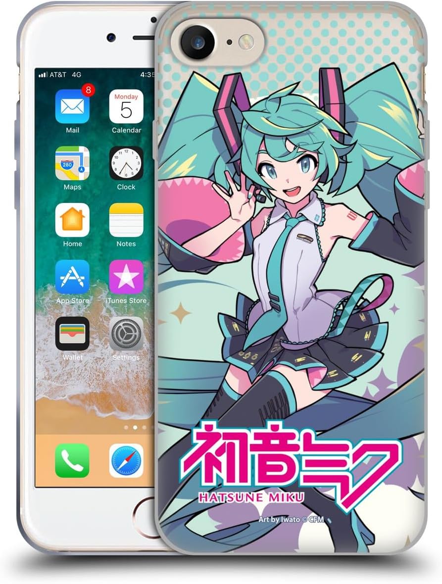 Head Case Designs Officially Licensed Hatsune Miku Pastels Graphics Gel Case [Military Grade Protection] Compatible with Apple iPhone 7/8 / SE 2020 & 2022 and Compatible with MagSafe