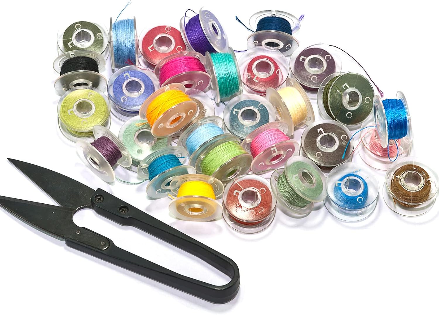 100 Pieces Sewing Machine Bobbins Transparent Sewing Bobbins Measuring Plastic Bobbins Embroidery Bobbins Carrying Sewing Machine Accessories for Quilting Machine Supplies