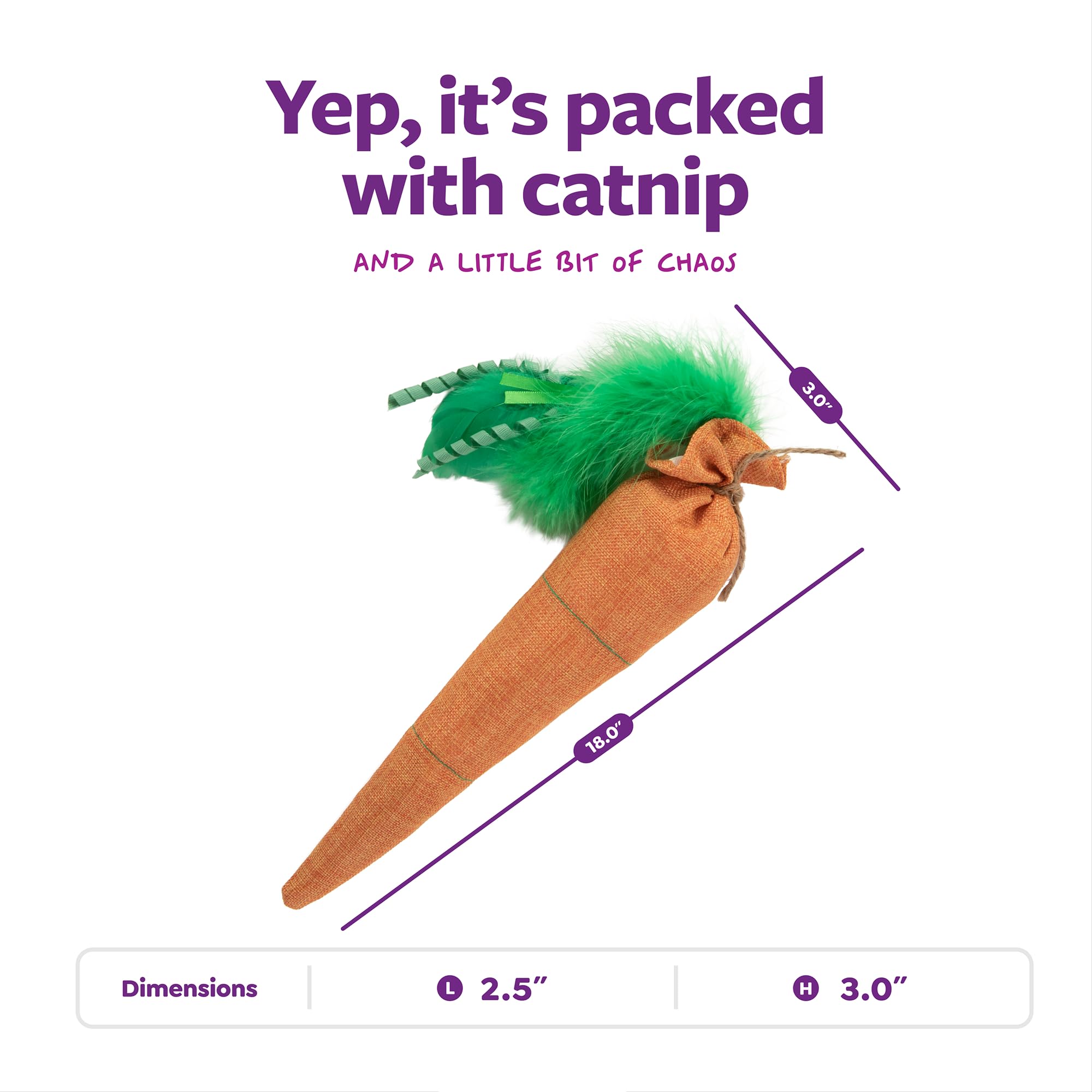 Amazon.com : SmartyKat Kolossal Karrot Crinkle Kicker Catnip Cat