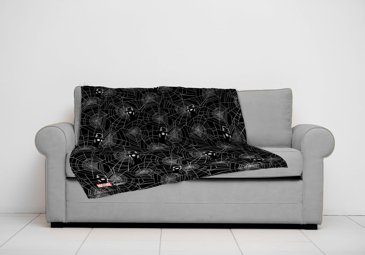 Jay Franco Marvel Spider-Noir Plush Throw Blanket – 50x60 Ultra Soft Cozy Kids Plush Fleece for Bed, Couch, Sofa, Home Décor, Official License, Black - Spider Noir