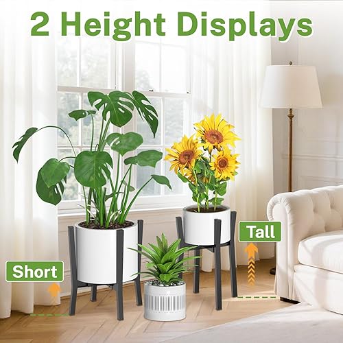 Miniatura 5 de iDavosic.ly Soporte Ajustable para Macetas de Plantas de Interior y Exterior, Soporte de Metal Corto Individual para Flores de 8 a 12 Pulgadas