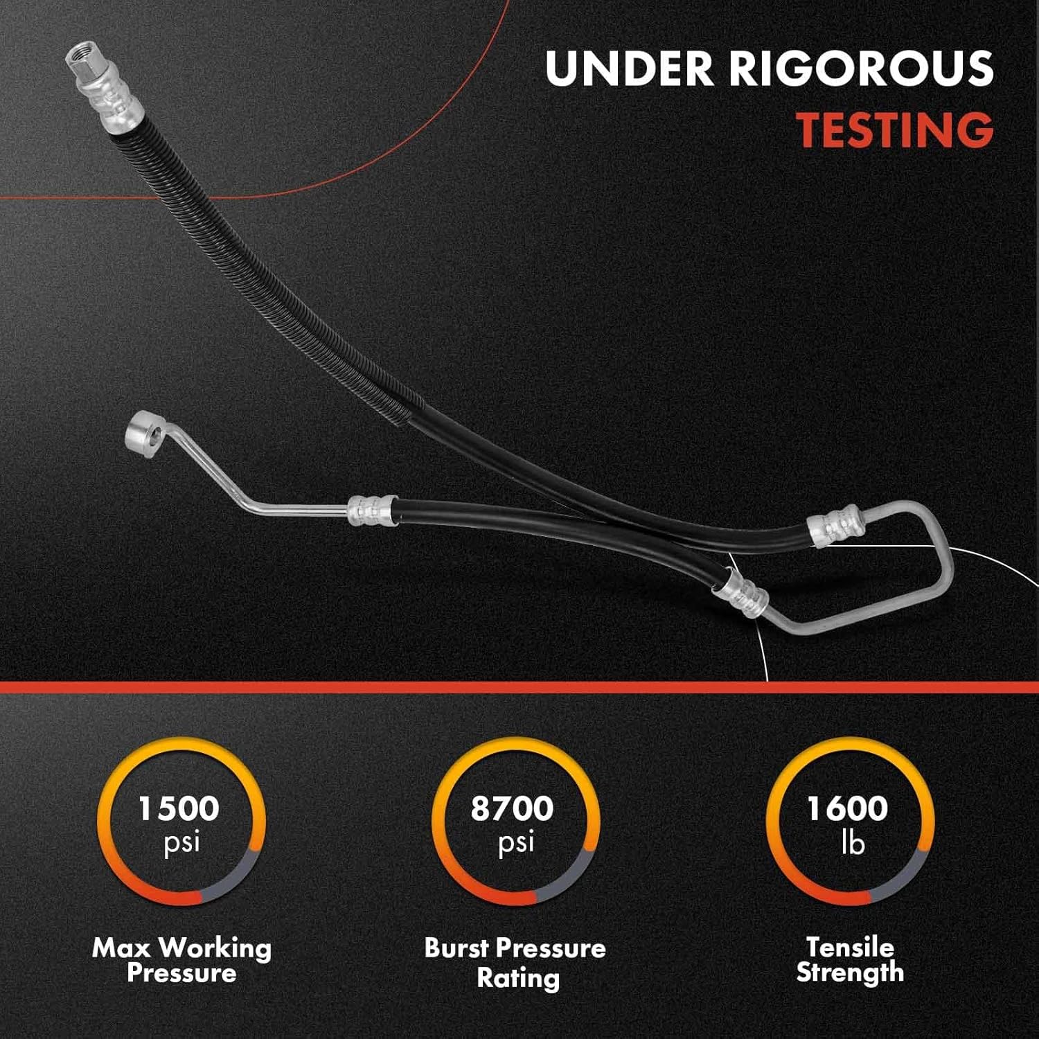 A-Premium Power Steering Pressure Hose Line Assembly Compatible with Hyundai Santa Fe 2003 2004 2005 2006, 3.5L, From Pump