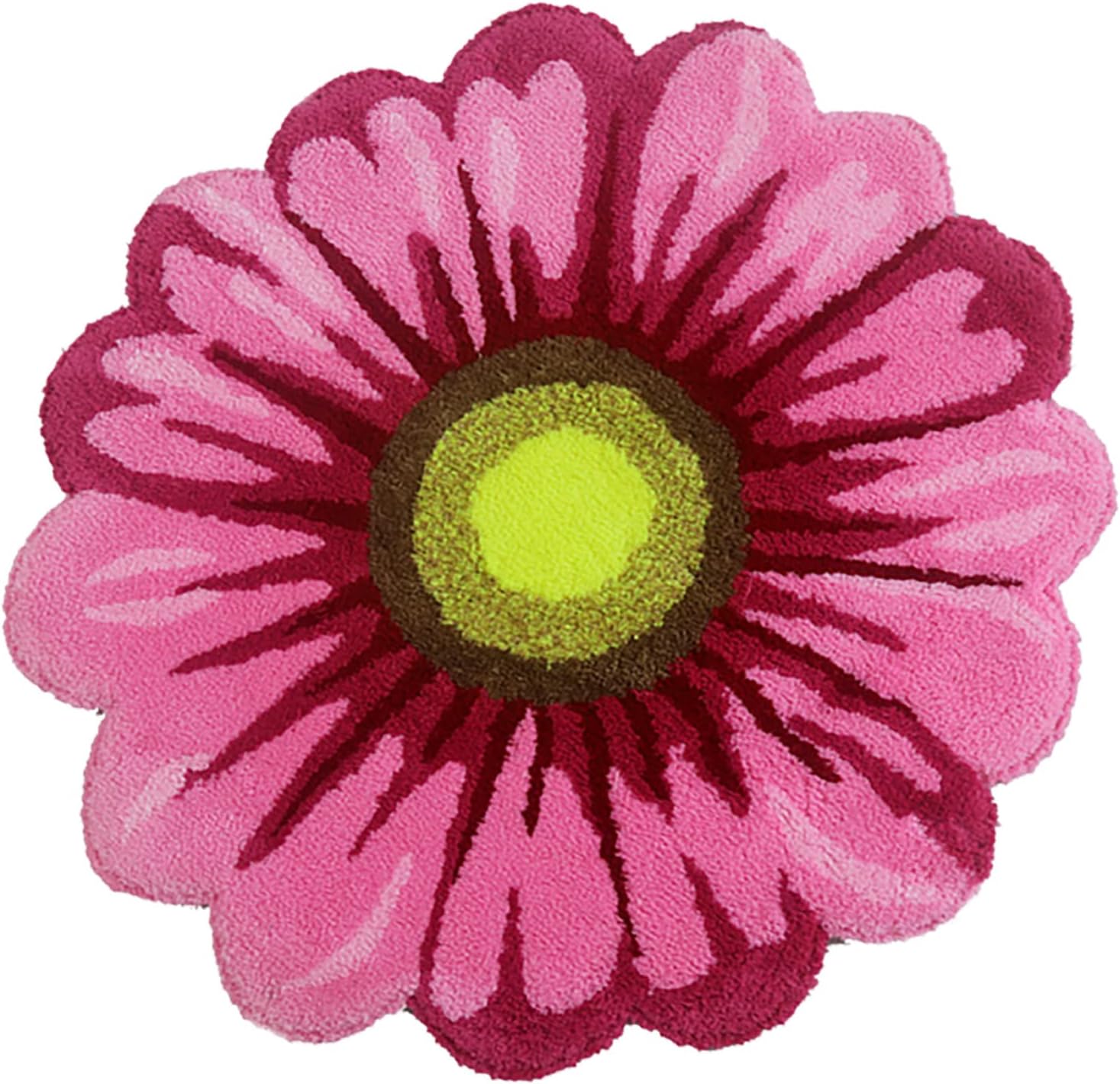 Sunflower Area Rug Mat 19.6" x 19.6" Pink Floral Bathroom Rug Soft Plush Flower Doormat Non-Slip Rustic Small Carpet Handmade Floral Door Mat for Bathroom Bedroom Living Room Kitchen Pink
