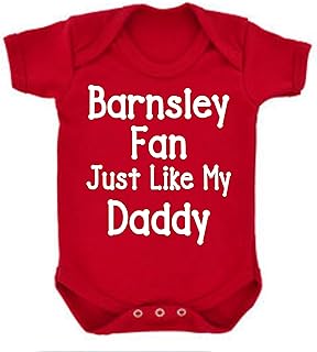 All About The Print Baby,Clothing,Baby Boys 0-24m,Bodysuits & One-Pieces,Bodysuits Barnsley Just Like Daddy Football Fan Baby Grow Vest Boy Girl Gift Romper Newborn Shower