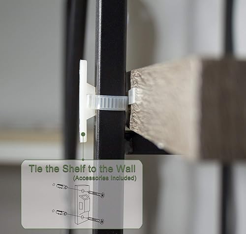 Miniatura 6 de 45MinST 4-Tier Vintage Industrial Style Bookcase/Metal and Wood Bookshelf Furniture for Collection,Vintage Brown, 3/4/5 Tier (4-Tier) Marrón,Gris