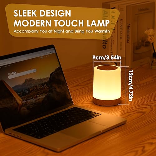 Miniatura 8 de Auxmir Luz nocturna para niños y bebés, lámpara táctil regulable para guardería, 11 colores RGB, 5 brillo, lámpara de mesita de noche recargable