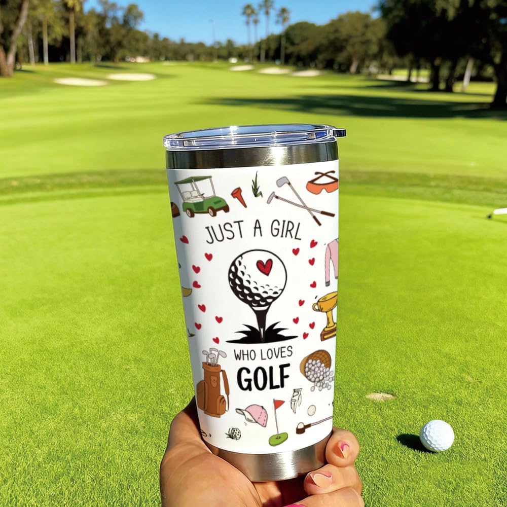 Golf Gifts for Women Sirter Aunt Golfer Girlfriend - 20 Oz Girl Who Loves Golf Tumbler Golfing Accessories Set Gifts for Christmas Birthday Valentines Day Mother Day White Elephant - Image 6