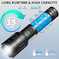 Vista 3 de Rechargeable LED Flashlights High Lumens, 99,000 Lumen Super Bright Flashlight with 7 Modes & Waterproof, Powerful USB Rechargeable Handheld Flash
