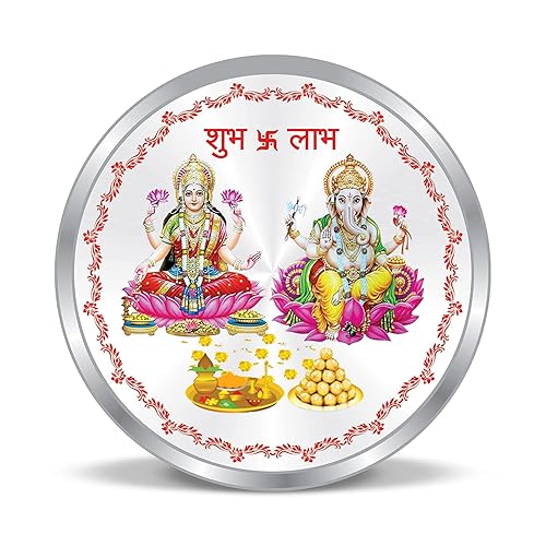 Maa Laxmi Ganesh ji Silver BIS Hallmarked Coin 10 gm for Diwali Puja