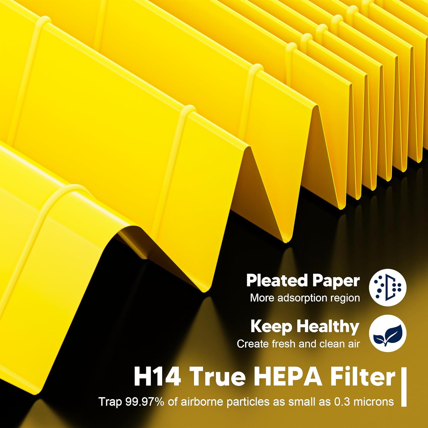240 True HEPA 14 Pet Allergy Replacement Filter Compatible with Puroair 240, 3-in-1 True HEPA Filter Replacement, Grade True HP-14 with Activated Carbon Filter, 2 Pack, Yellow - Image 4