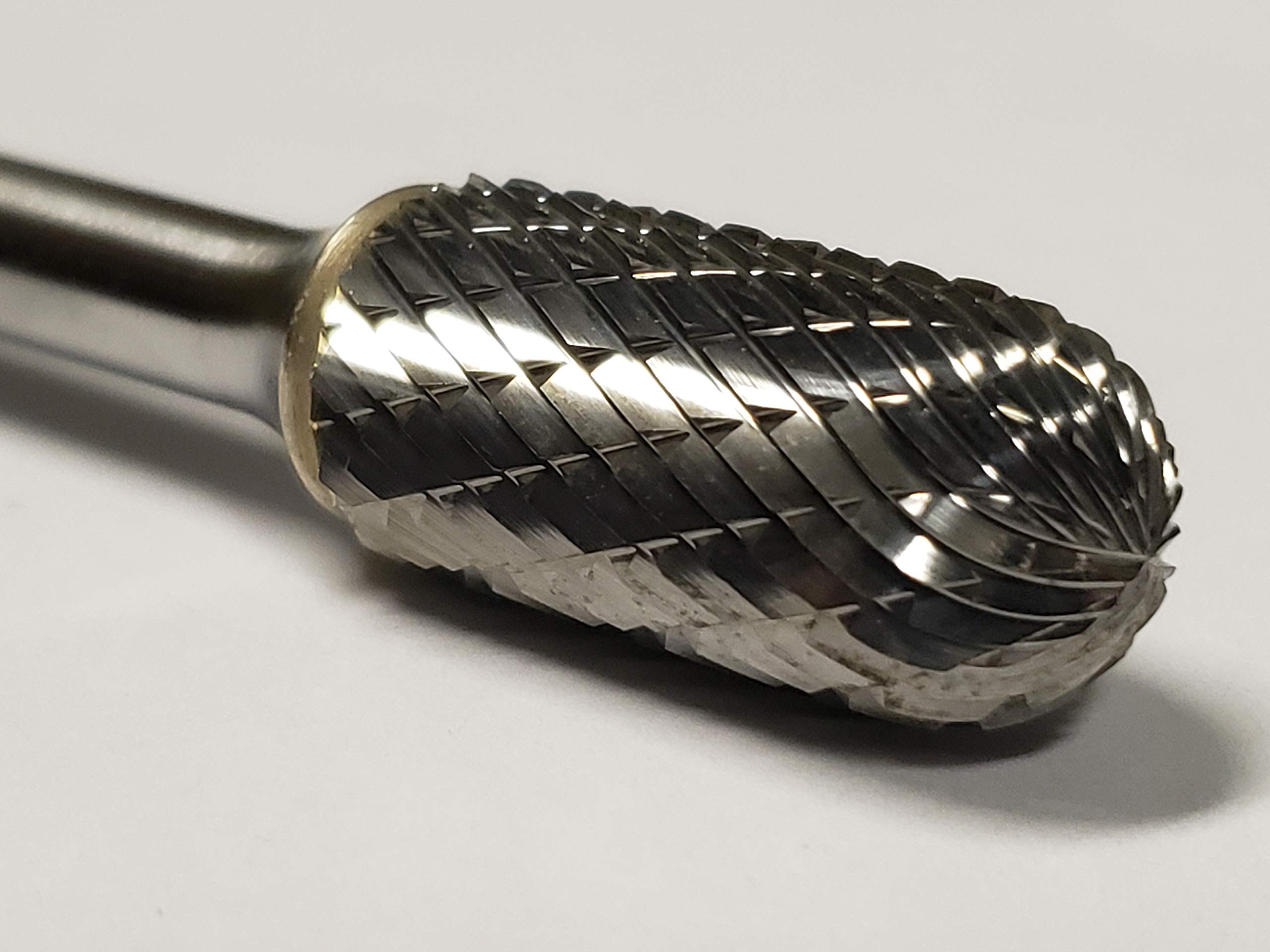 Titan TB19378 Solid Carbide Bur, Double Cut, Cylindrical Ball Nose, 1/2