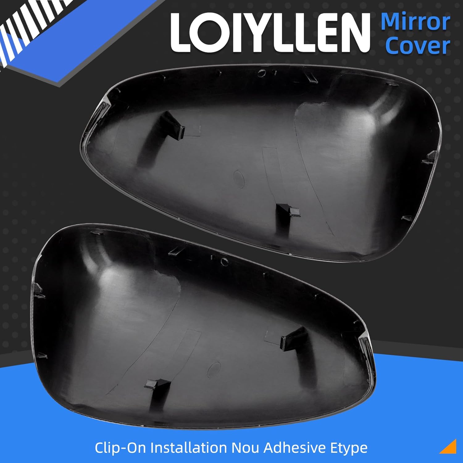Driver & Passenger Side Mirror Cover Replacement for Honda Accord 2018 2019 2020 2021 2022 - Left & Right Side Mirror Covers, Rear View Mirror Cap Accessories Black, Without Lamp