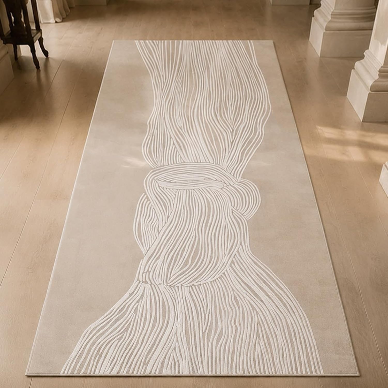 Tapis Salon Grande Taille Moderne Beige, Crème, 120x180 cm (rectangulaire)