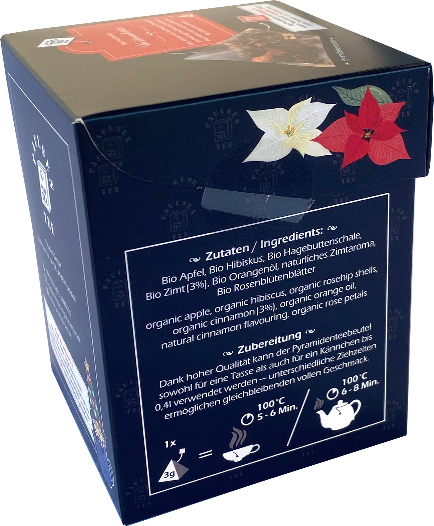 Paulsen - Bio Weihnachtstee - Früchtetee - im Pyramidenbeutel, einzeln kuvertiert - 15 x 3 g pro Faltschachtel- 45g (12er-Pack)