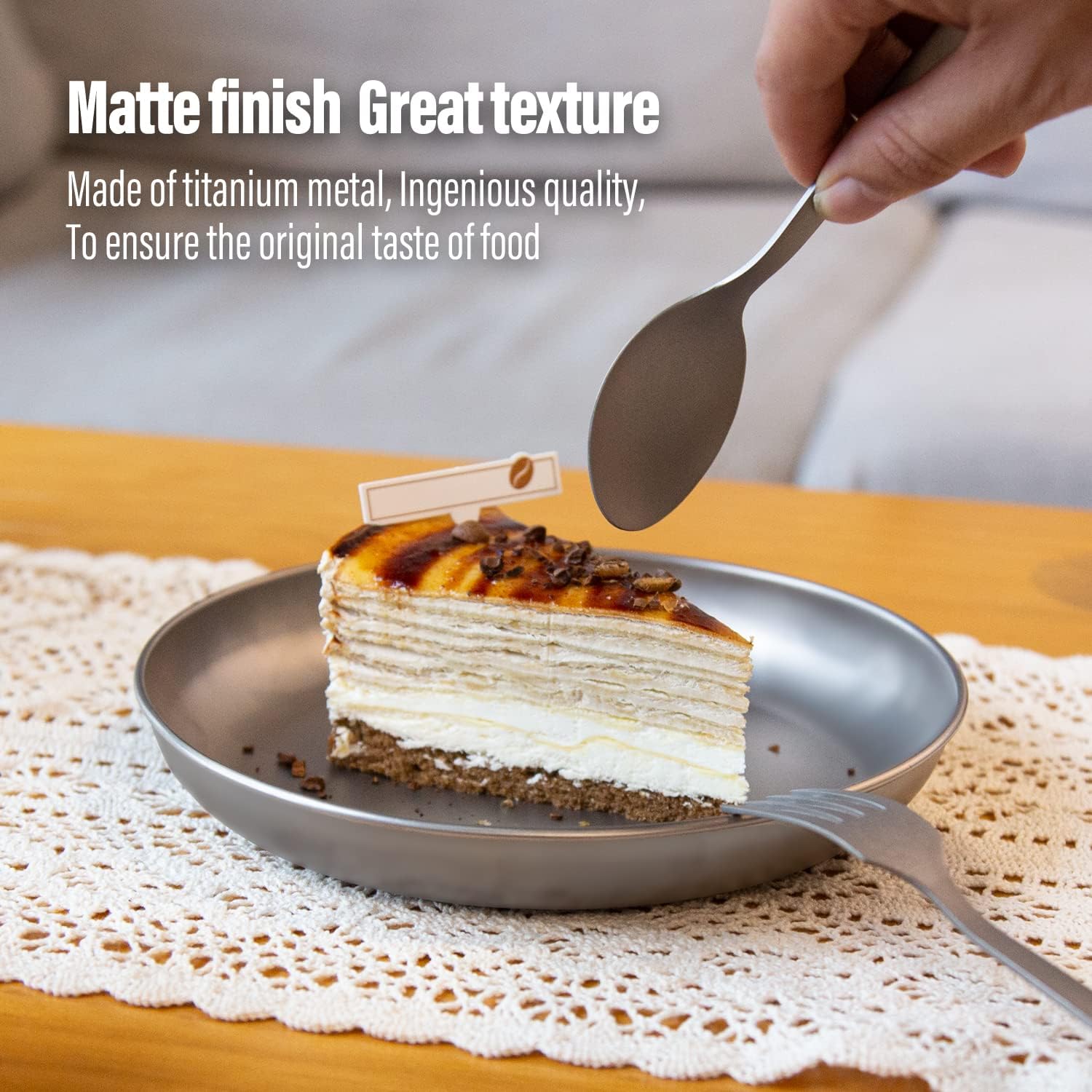 TiTo Titanium Plate Dish Outdoor Camping Tableware Ultralight Round Fruit Titanium Alloy Dinner Dishes Pan for BBQ Hiking Picnic (3pcs)