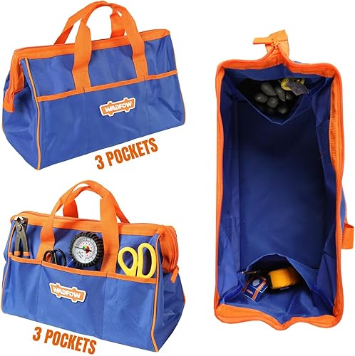 Miniatura 4 de WTG3A16 - Bolsa de herramientas de 16 pulgadas, bolsa de herramientas con múltiples bolsillos con material impermeable y diseño de boca ancha, para