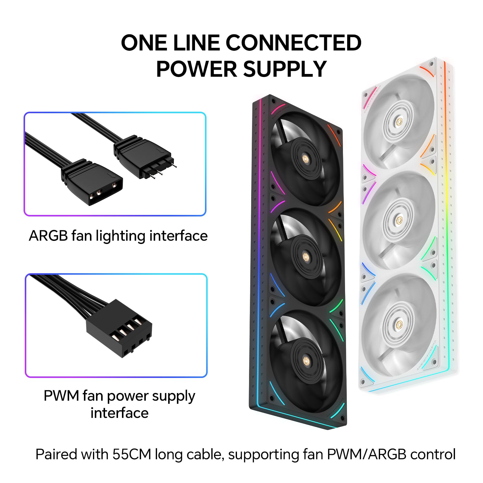 TL-UB36R Ventole per case PC a telaio singolo da 360 mm - Ventole PWM 2150 RPM | Illuminazione ARGB | Flusso d'aria elevato | Ventole di raffreddamento a cavo modulare singolo, per telaio e