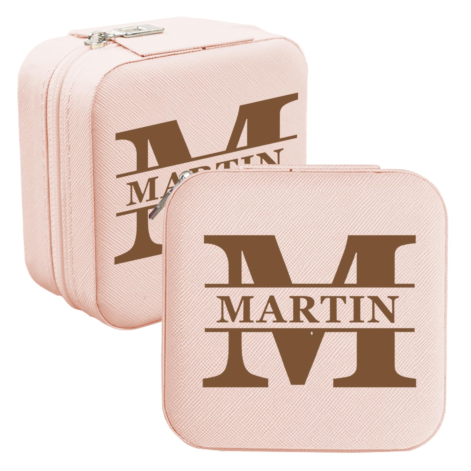 Personalised Engraved Travel Jewellery Box with Name and Initials for Women - Personalised Small Jewellery Case Organiser for Birthday, Wedding, Christmas, Bridesmaid, and Daughter Gifts.