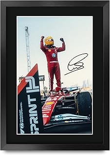 HWC Trading Lewis Hamilton Ferrari Scene 129 Gifts Printed Signed Autograph Picture for F1 Formula 1 Racing Fans - 16" x 12" Framed