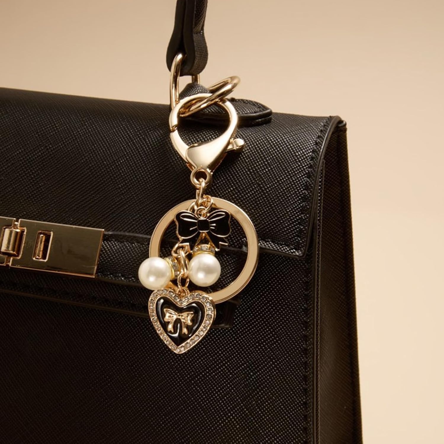 Angyape Bag Charms Purse Charms for Handbags Cute Heart Keychain Bow Pearl Accessories Car keyrings Summer Gifts for Women - Image 2