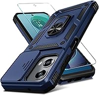 Vista 14 de Janmitta Compatible con Funda Moto G 5G 2024 con Cubierta Deslizante Integrada para Lente de Cámara + Protector de Pantalla + Soporte de Anillo