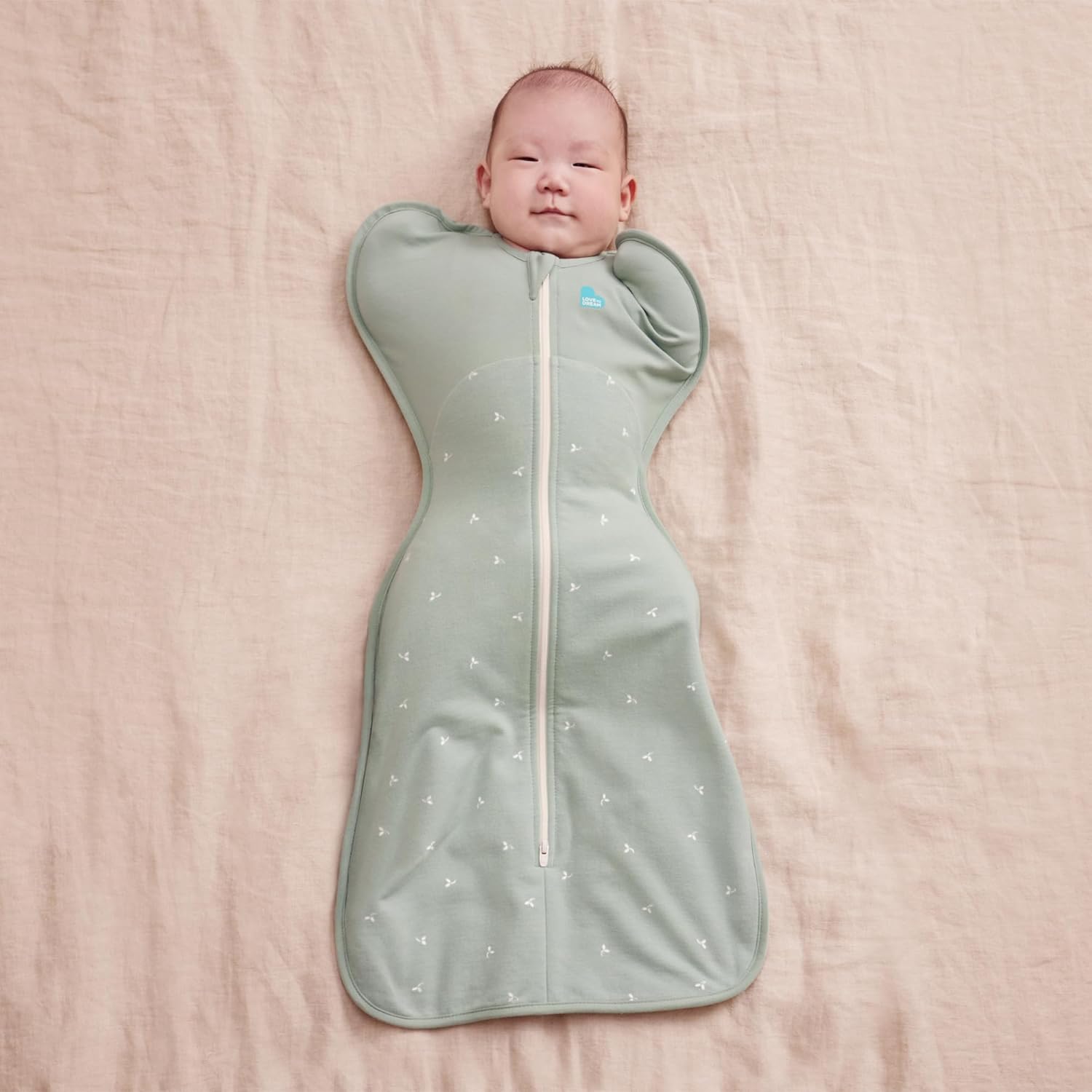 Love to Dream Swaddle UP, Baby Sleep Sack, 1.5 TOG. Self-Soothing, Longer Sleep, Snug Fit Helps Calm Startle Reflex, Newborn Essentials for Baby, Suitable for All Seasons, 5-8.5 lbs, Olive Twigs - Image 2