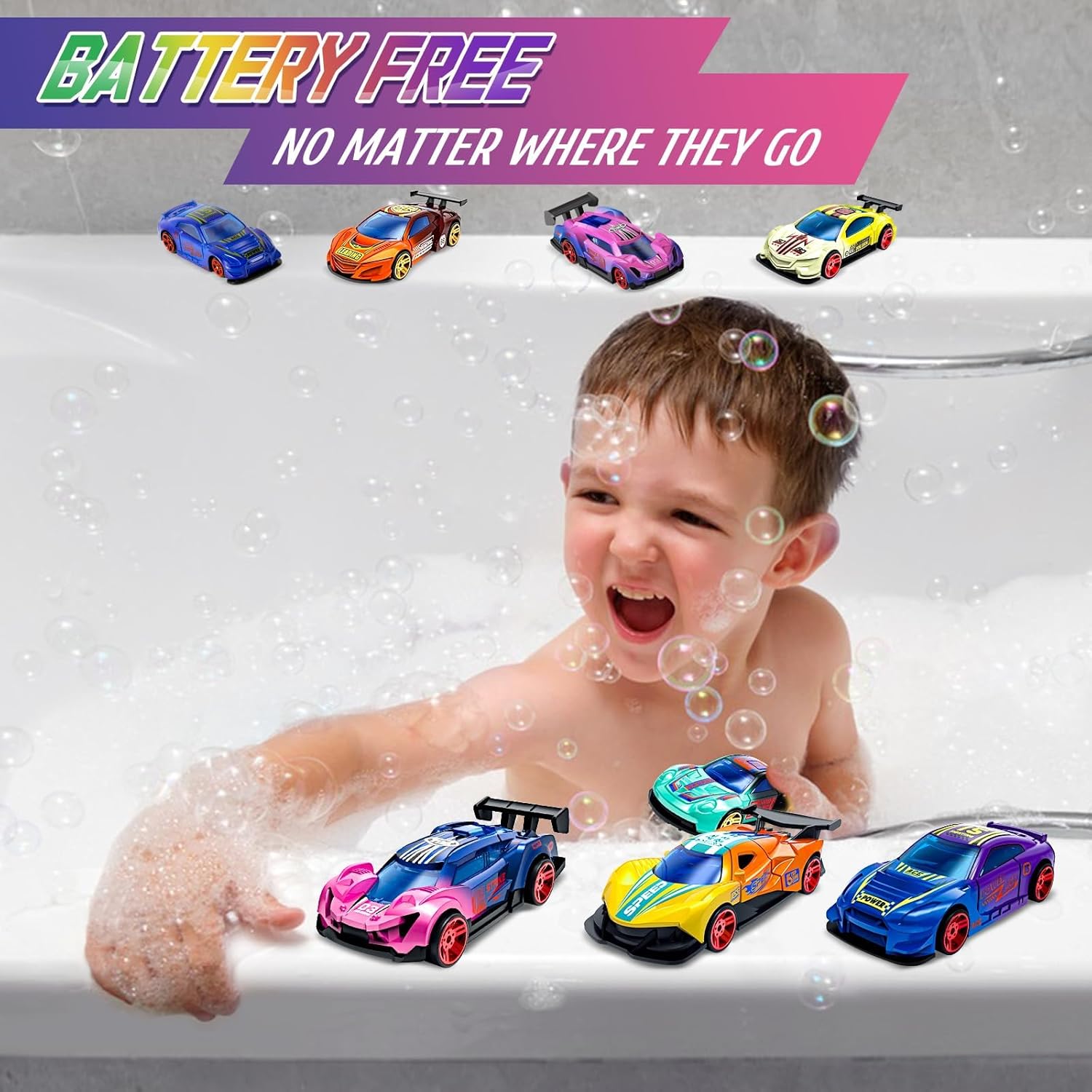 Color Changing Cars Toys Bath Toys for Kids Ages 1-3 4-8 Goodie Bags Fillers for Kids Grandkids Pool Water Toys Boys Birthday Car Gifts Sensory Die-Cast Toys Mini Sensory Toys Theme Party Giveaways