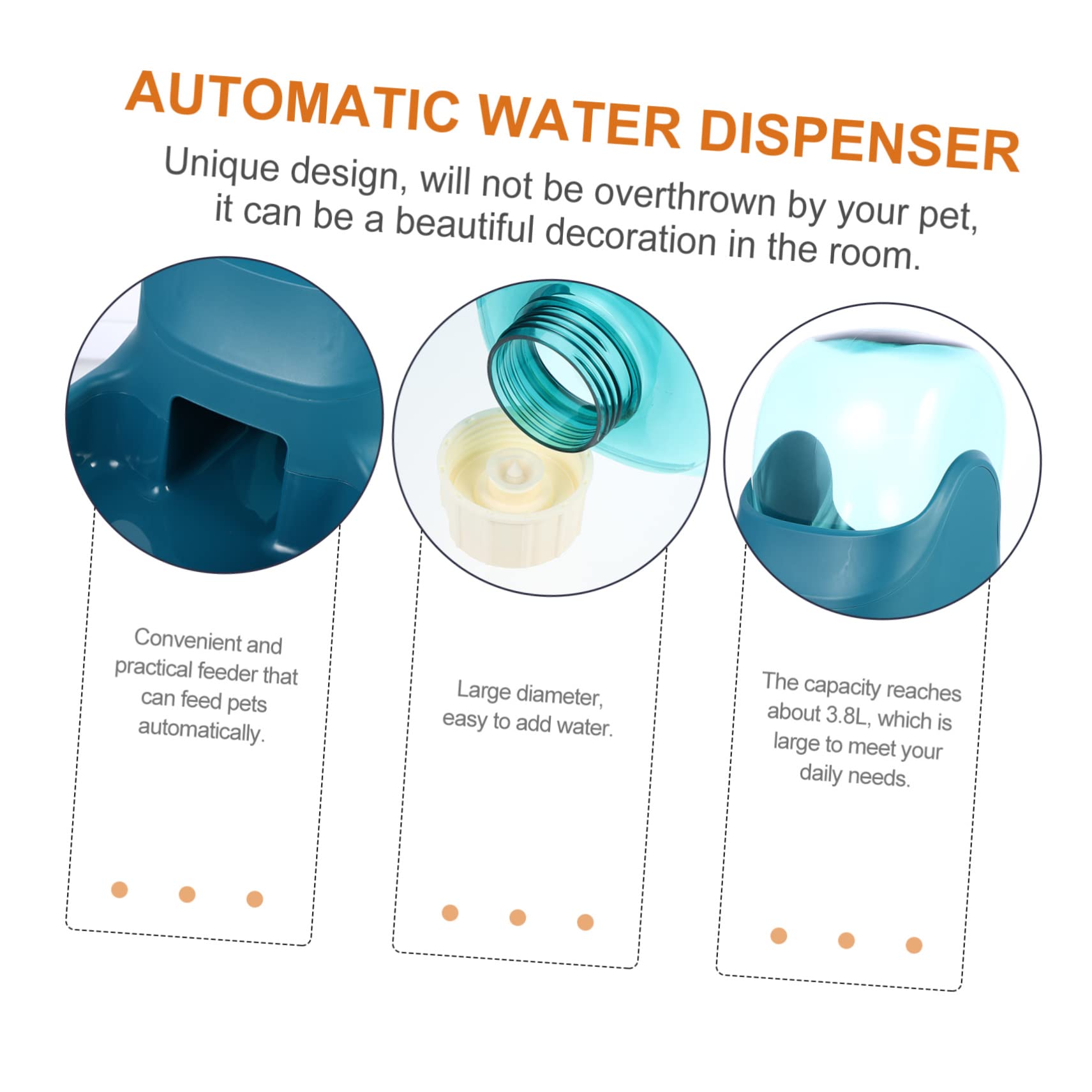 Automatischer Wasserspender für Haustiere, Grün, 3, 8l Kunststoff
