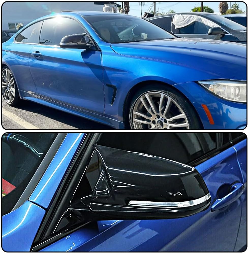 F30 GLoss Black Mirror Caps Fits for BMW F20 F21 F22 F23 F30 F31 F34 GT F32 F33 F36 X1 E84 2014-2018 Replacement ABS Rearview Side Mirror Covers Caps (ABS)