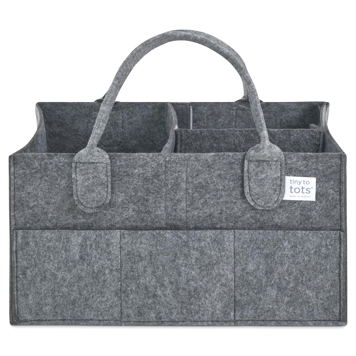 Nappy Caddy, Tiny To Tots Grey New Born Baby Essentials Bag, Removable Module Inserts, Wide Side Pockets