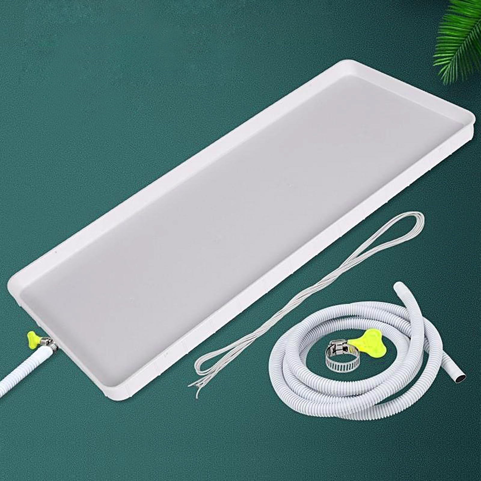 Vaschetta di Raccolta condensa Universale per condizionatori, Vassoio di Raccolta in plastica per unità Interne/Esterne Split, Include Kit di Scarico per sistemi a Pompa di Calore, 1-2P+2M,
