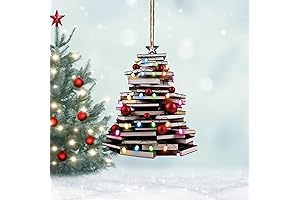 Artistic Acrylic Book Ornament for Christmas Cheer