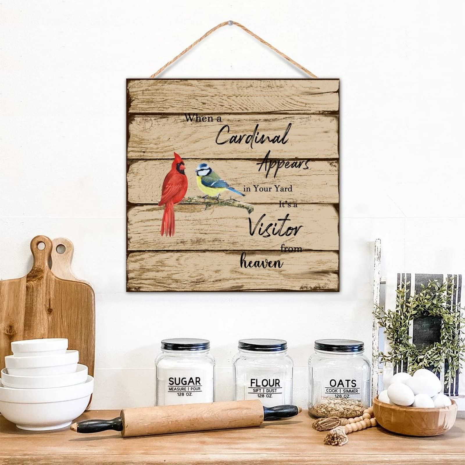 Panneau mural bois cardinal cadeau ideal pour pendaison de cremaillere