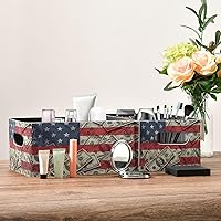 Vista 6 de Kcldeci Cestas de almacenamiento de bandera estadounidense y dólares para estantes, cajas de almacenamiento decorativas para sala de estar, oficina
