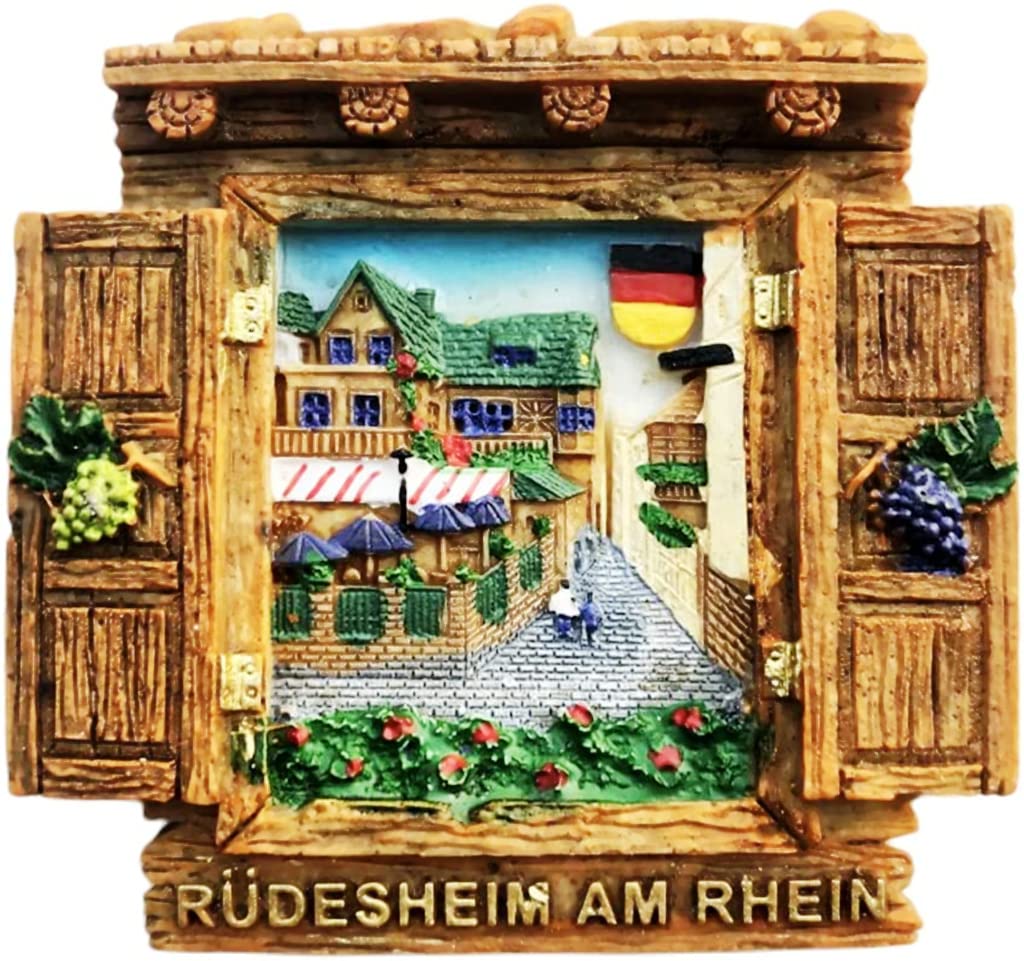 Germany Rhine Rudesheim Rüdesheim Magnet Fridge Refrigerator Magnet Decoration Sticker Souvenir Resin Crafts Kitchen Whiteboard