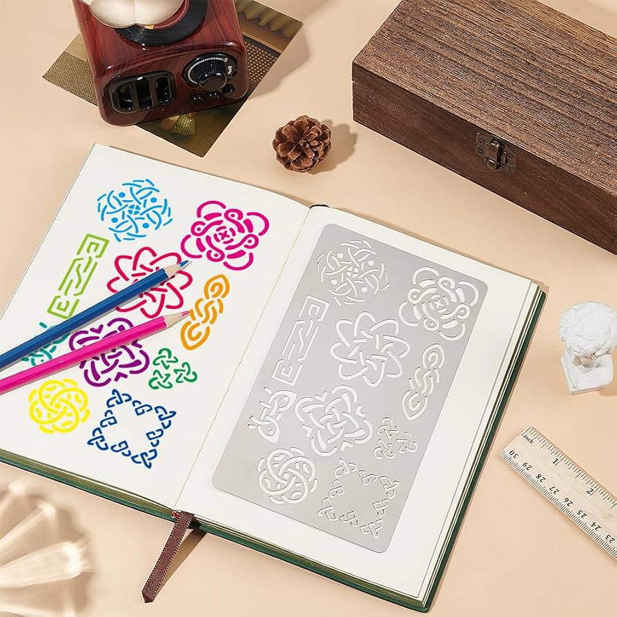 UNICRAFTALE Stencil Metallico Per Banner E Gigli – Acciaio Inox 101x177 Mm, Riutilizzabile Per Pirografia, Scrapbooking E Pittura