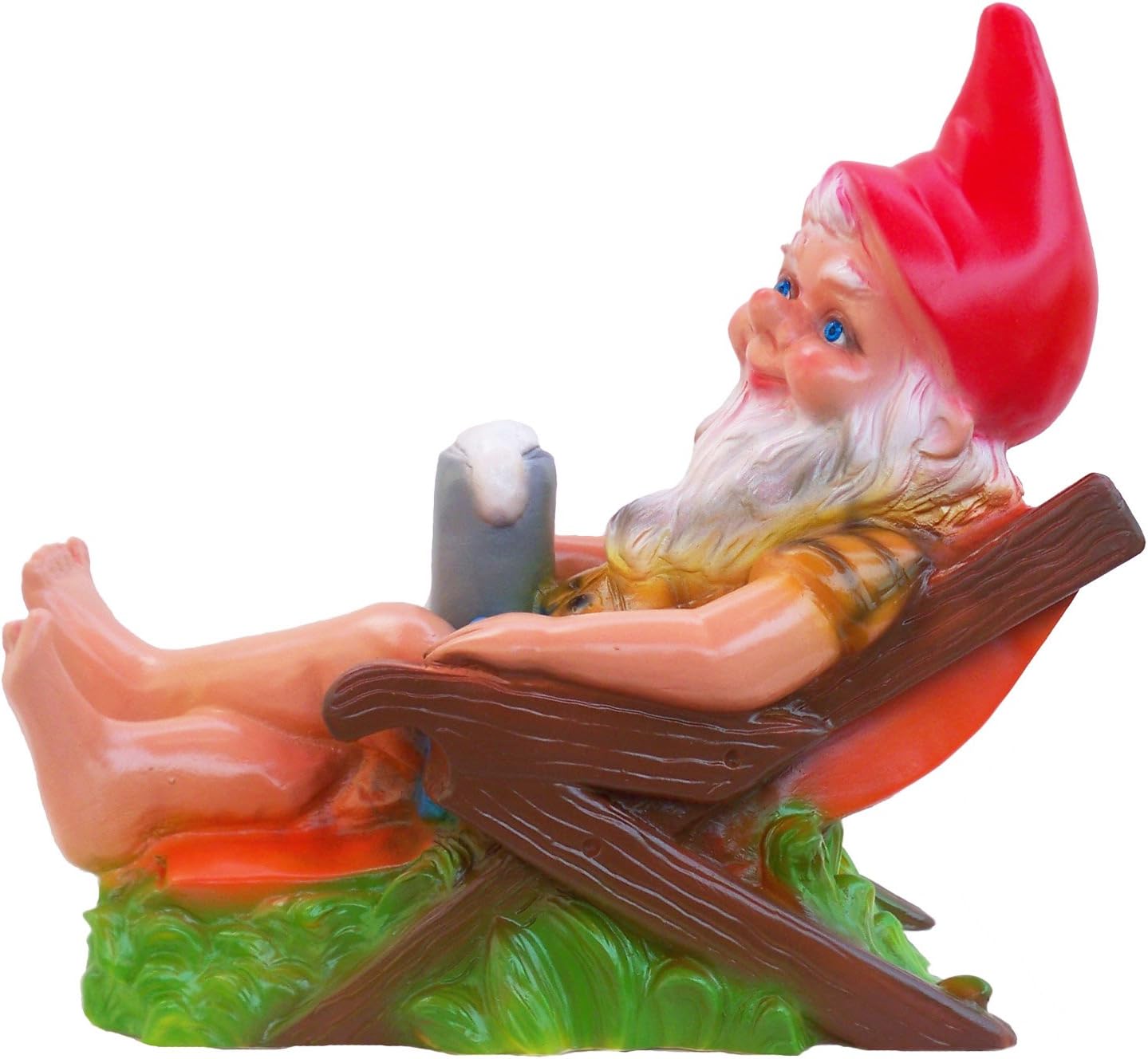 Rakso Beer Garden Gnome, 14", Large UV Resistant Lawn Ornament