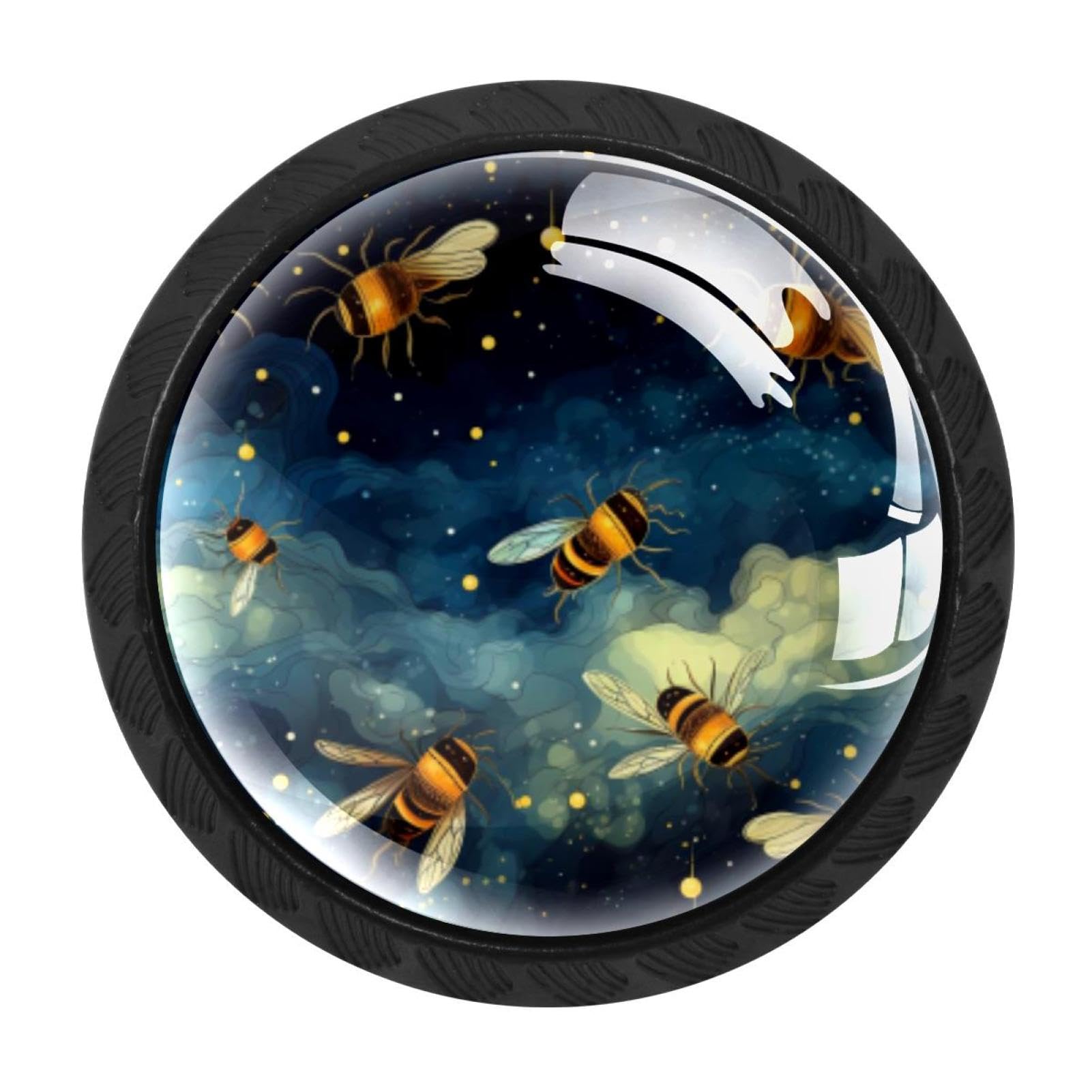 Chenzzzz Multicolored 07 Starry Bee Drawer Knobs Pull Handle Crystal Glass Circle Shape Cabinet Drawer Pulls Cupboard Knobs With Screws For Kitchen Cupboard Dresser Wardrobe Etc