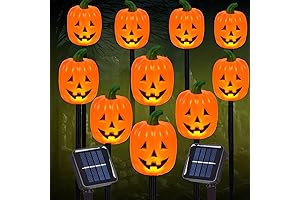 Halloween Solar Stake Lights; Outdoor Pumpkin Stake Lights