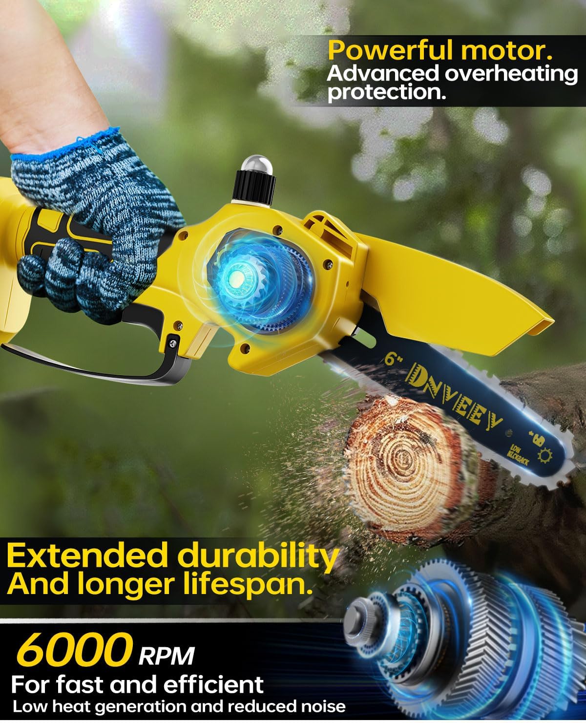 Cordless Pole Saw Electric Tree Trimmer, 2-in-1 Polesaw & Mini Chainsaw with Extension, Includes 2x21V Batteries & Complete Kit for Pruning & Limbing