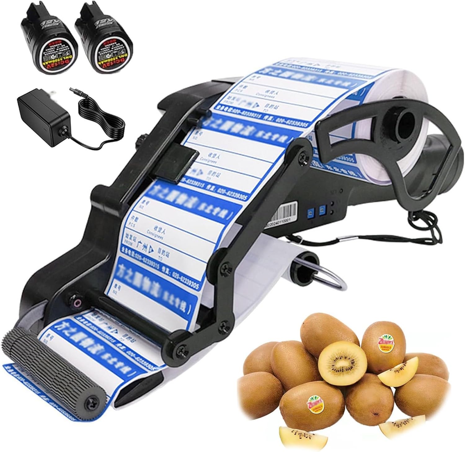 Electric Label Applicator, Fully Automatic Product Labeling Machine with Auto-Sensing Wheel, Cordless Handheld Peelable Sticker Dispenser, Continuous Labeler for Warehouse, Supermarket(40mm)