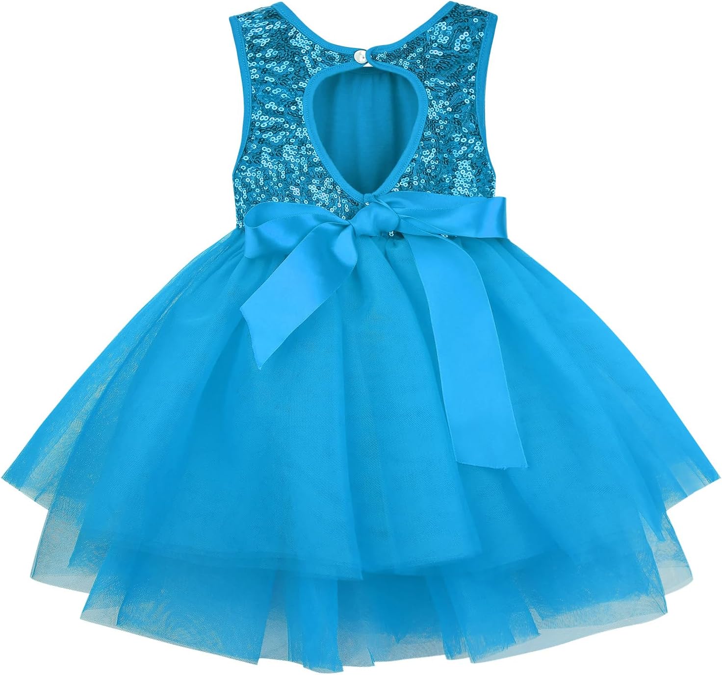 AGQT ベビー ガールズ スパンコール チュチュドレス ノースリーブ キッズ プリンセス 誕生日 ドレス サイズ 3M-4T