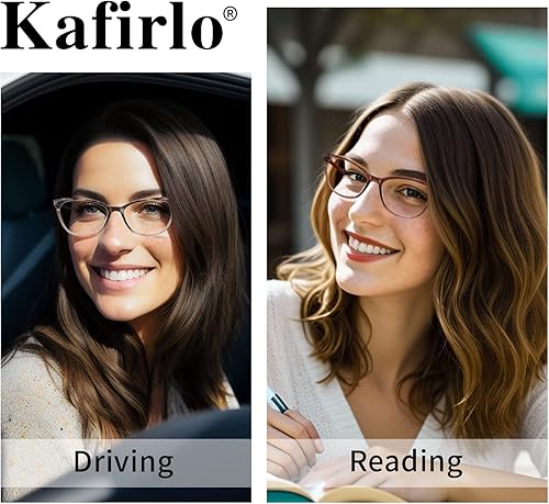 Miniatura 3 de Gafas de lectura bifocales para mujer, ojo de gato, bloqueo de luz azul, lector de computadora, parte superior transparente, sin transición de