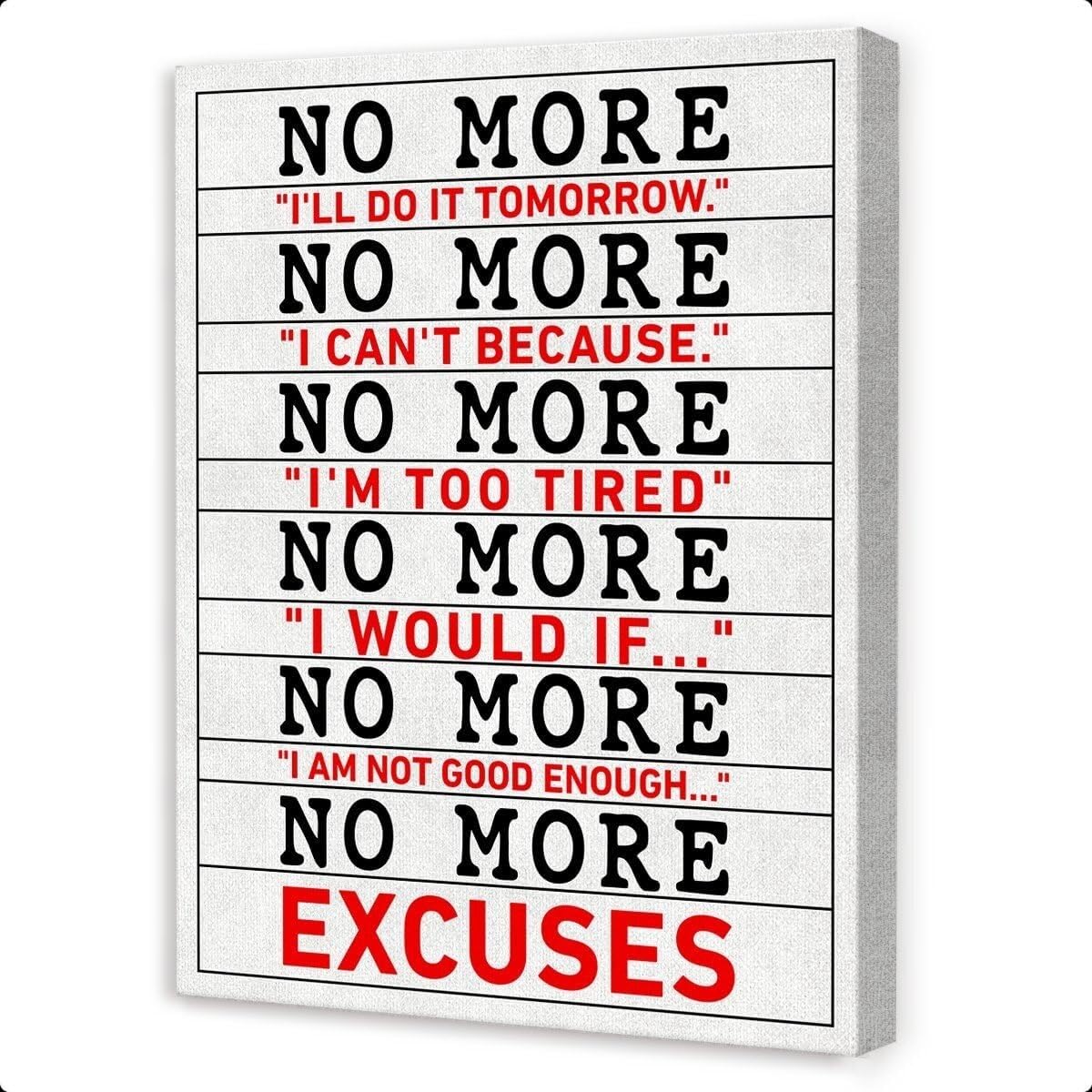 LLBOGRGGN Workout Motivational Wall-Art Inspirational Canvas Print Quote for Home Gym Bedroom Office Decor(Unframed,08x12inch(20x30cm))
