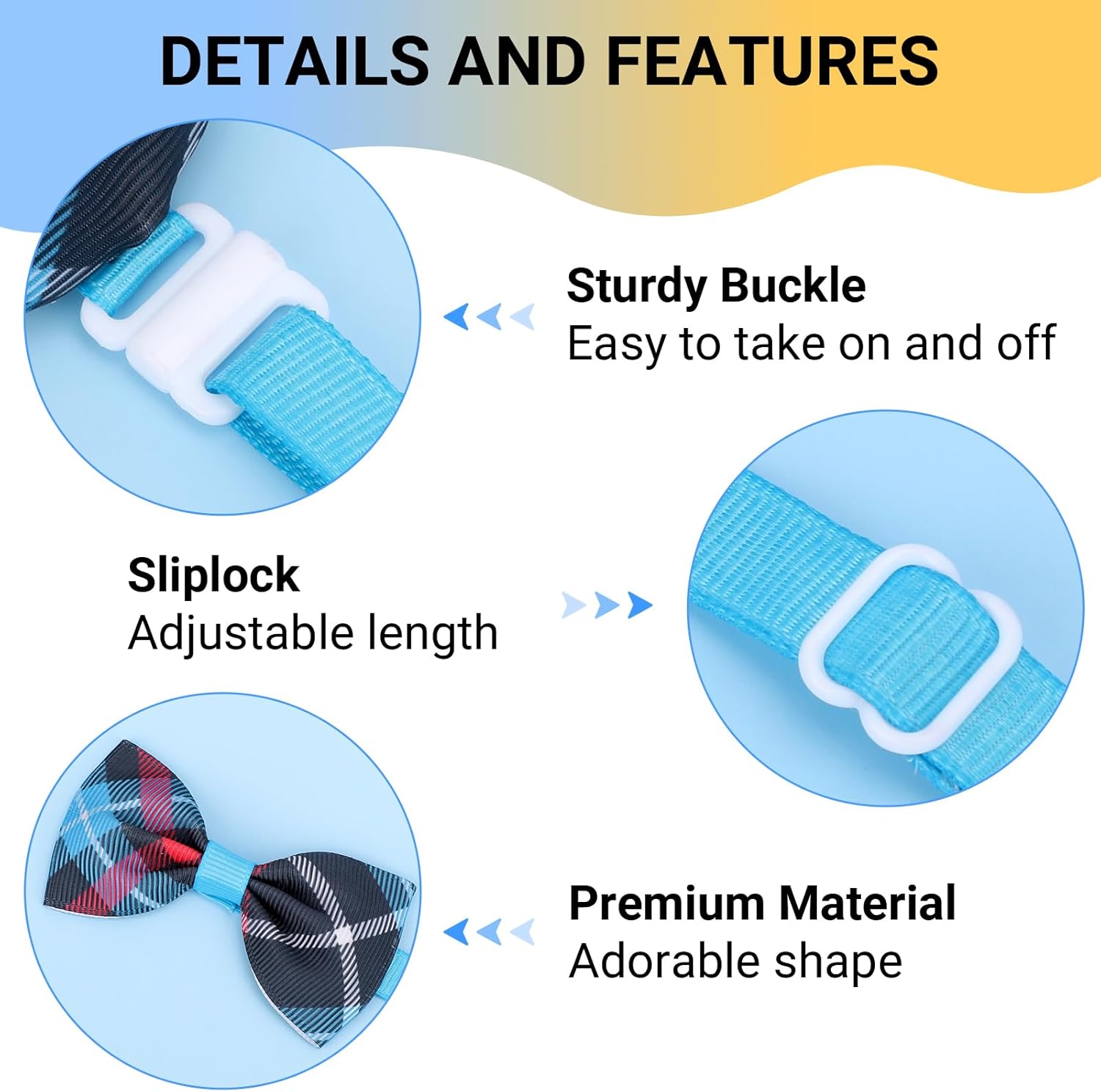 Segarty Dog Bow Tie and Small Dog Tie Set, 100 Pack Adjustable Pet Bowties Cats Neck Tie Collars Bow Ties for Dogs Set Grooming Accessories Bulk for Cats Puppy Dogs Birthday Wedding Party