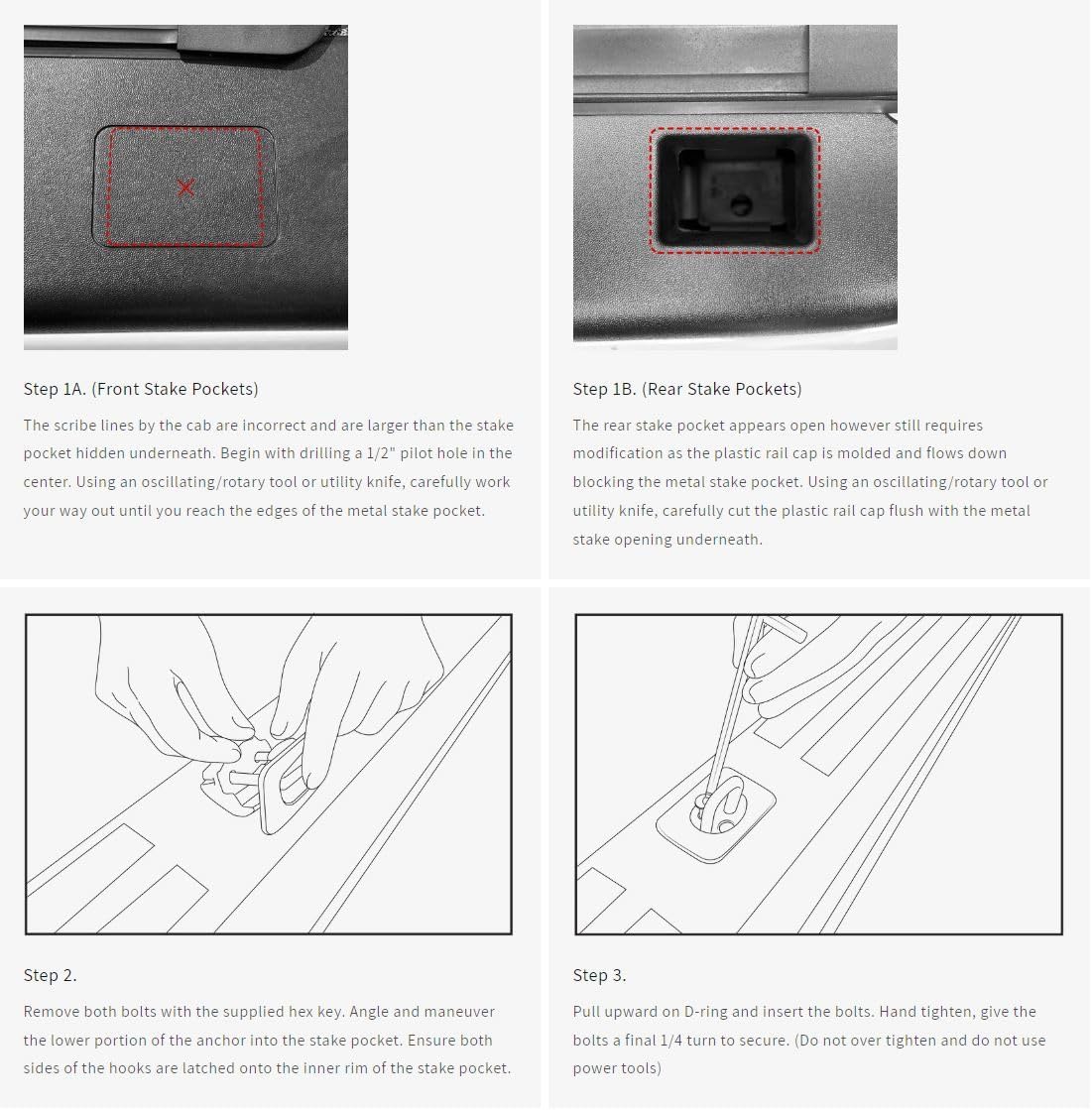 Ultra-Premium Retractable Truck Bed Tie Down Anchors Compatible with 2009-2026 RAM 2500 | 4-Pack