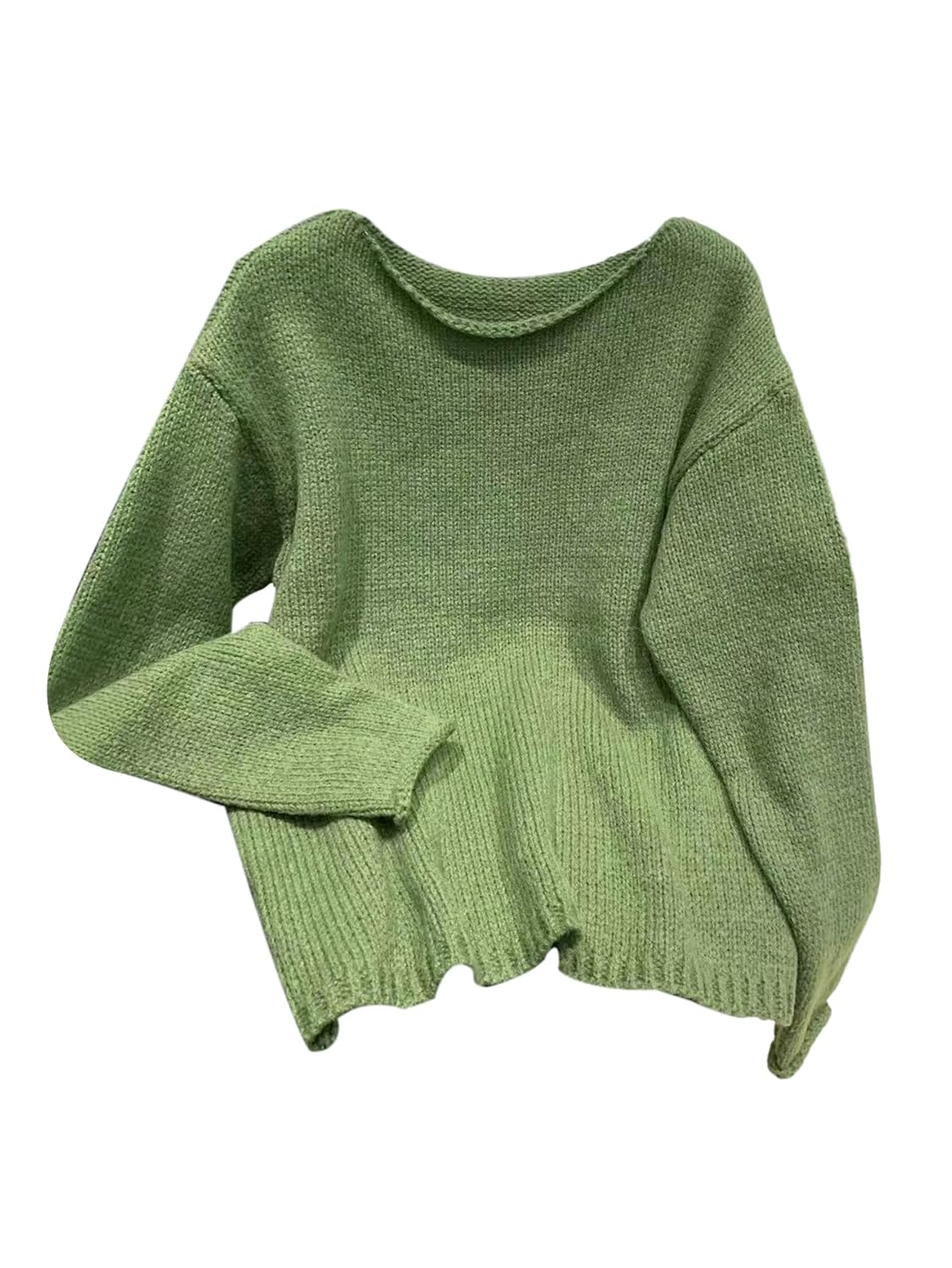 Womens Boat Neck Long Sleeve Sweaters Knit Loose Sweater Pullover Jumpers