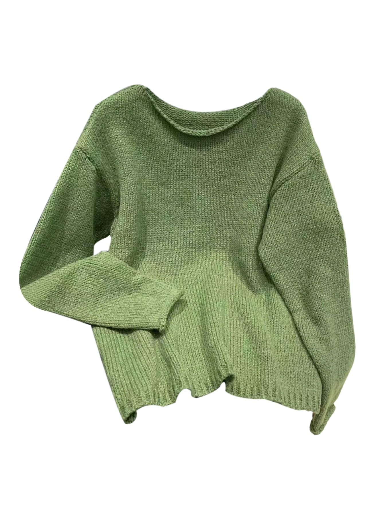 Womens Boat Neck Long Sleeve Sweaters Knit Loose Sweater Pullover Jumpers