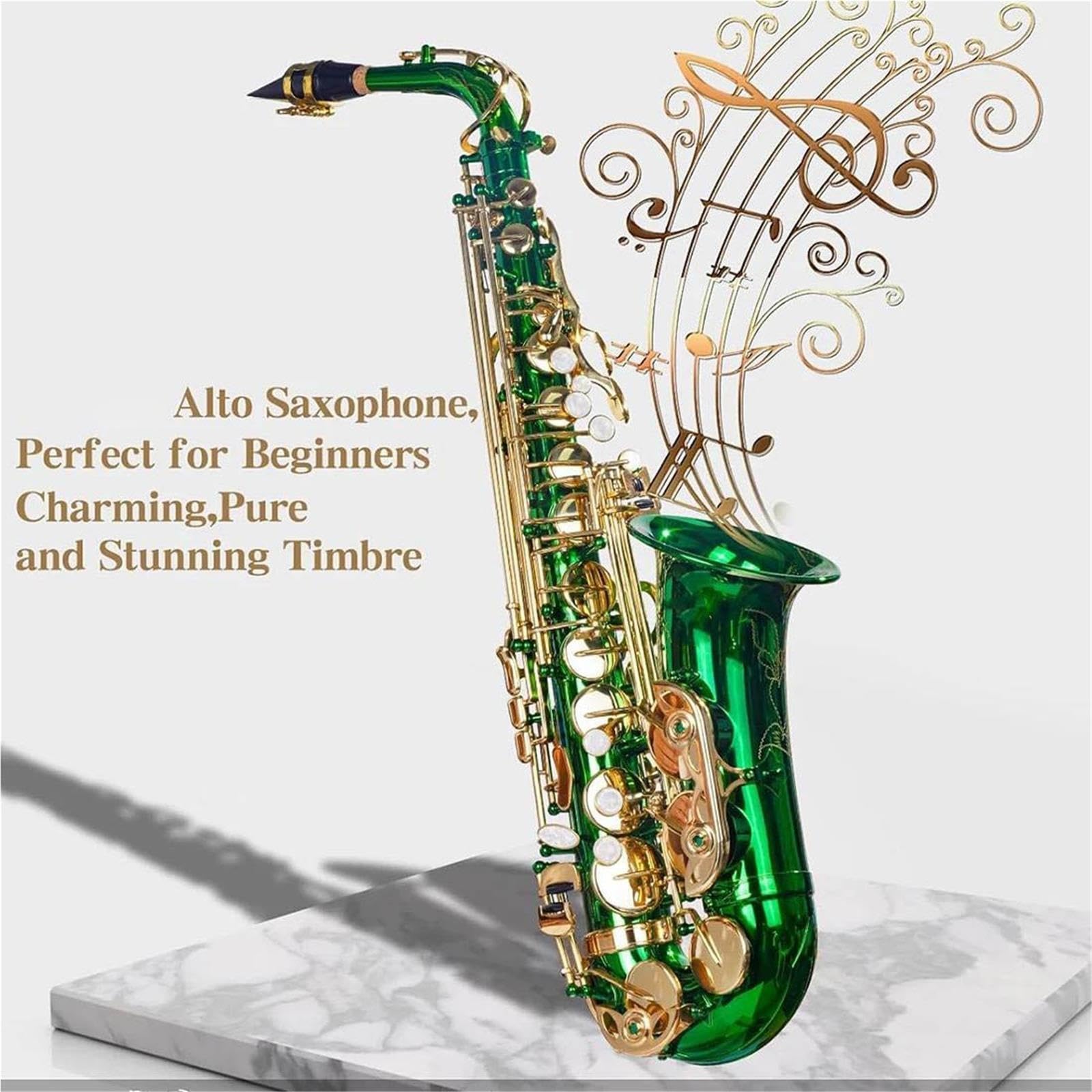 Saxofón Juego Completo De Saxofón Alto Verde En Mi Bemol