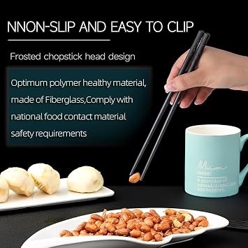 100 Pairs Sakura Fiberglass Sushi 24cm/9.4 Inch Chopsticks, Dishwasher Safe, Japanese Style Non-Slip, for Restaurant & Party, Black.